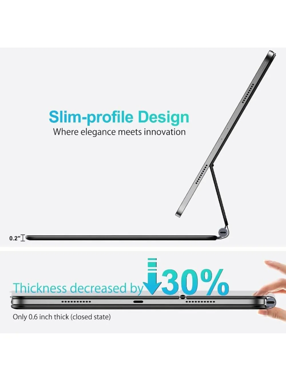 Magnetic Keyboard Case iPad 11 (A16, 2025) 10th Ultra-Slim Multi-Touch Trackpad